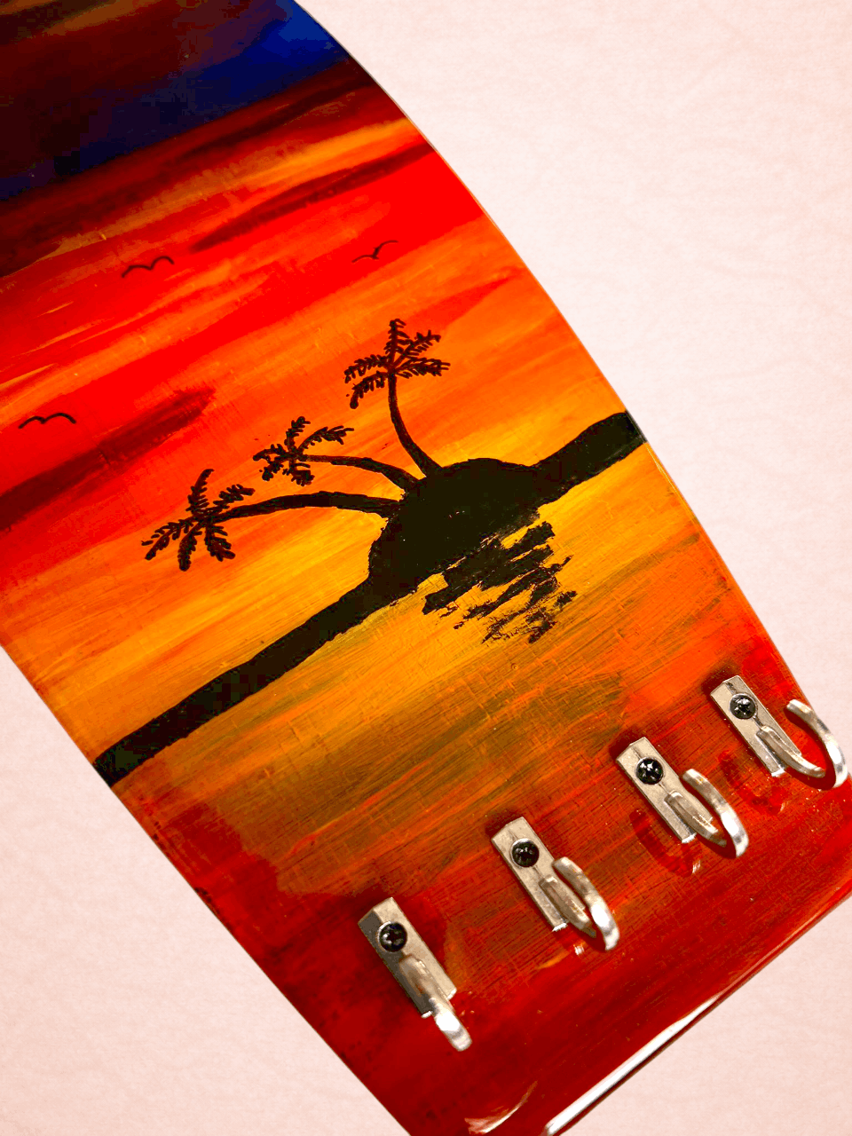 Colgador de llaves con forma de tabla de surf — Atardecer tropical