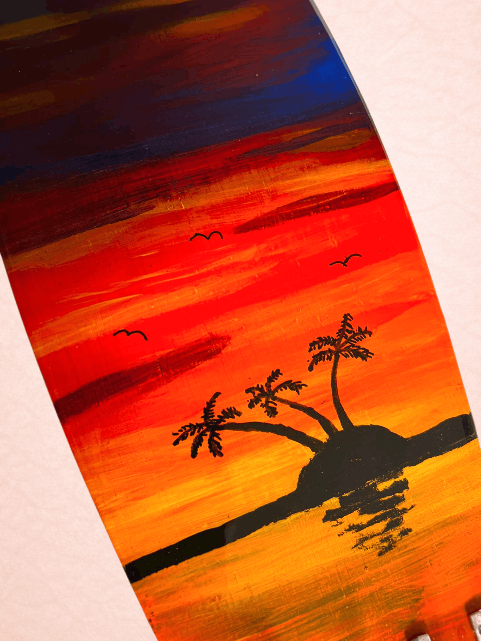 Colgador de llaves con forma de tabla de surf — Atardecer tropical