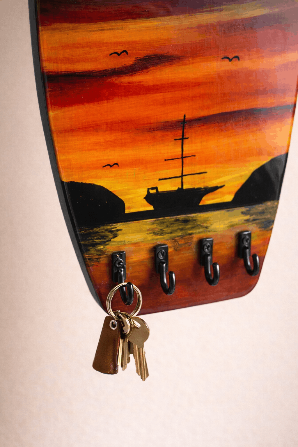 Colgador de llaves tabla de surf · Atardecer