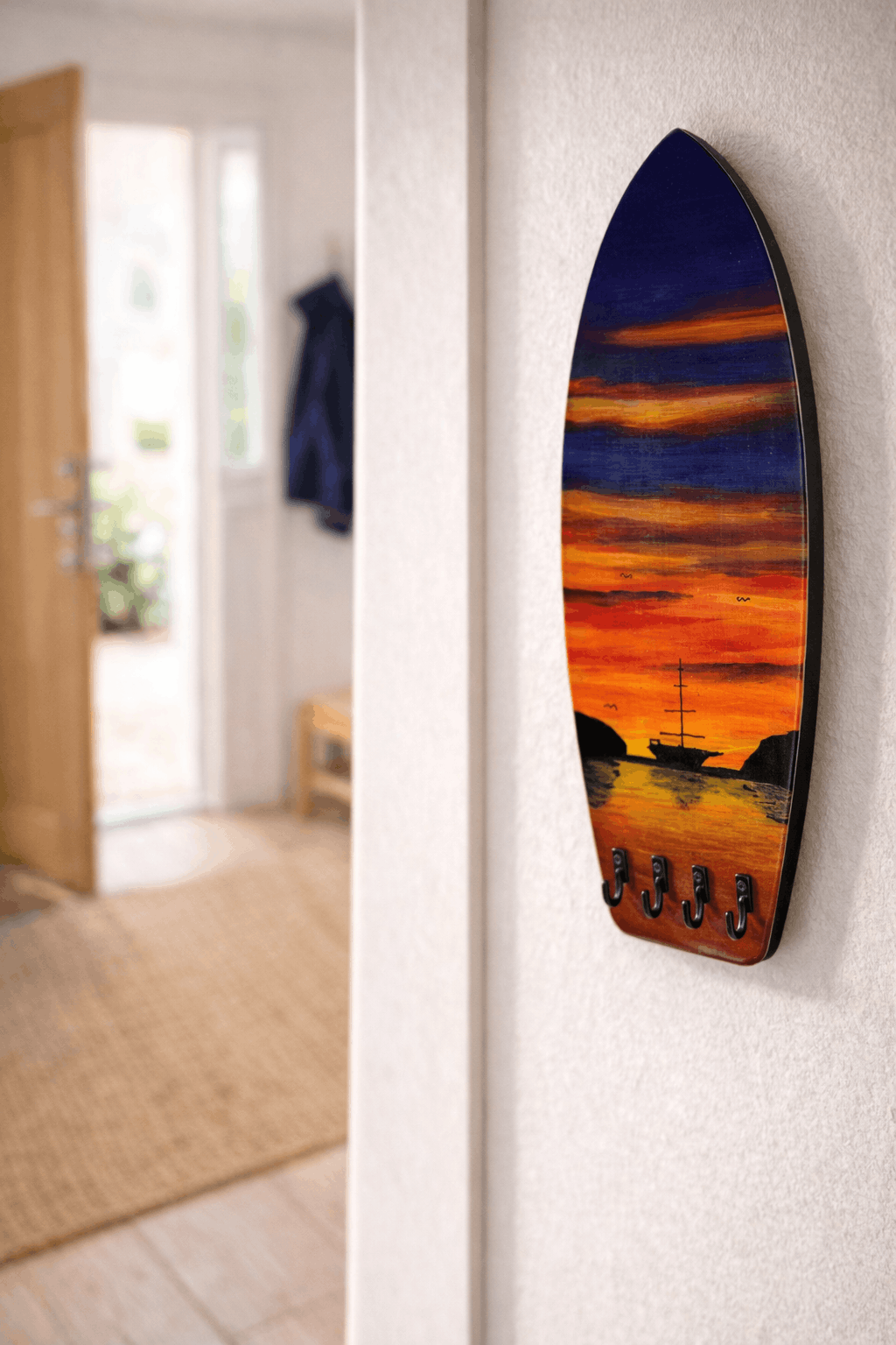 Colgador de llaves tabla de surf · Atardecer