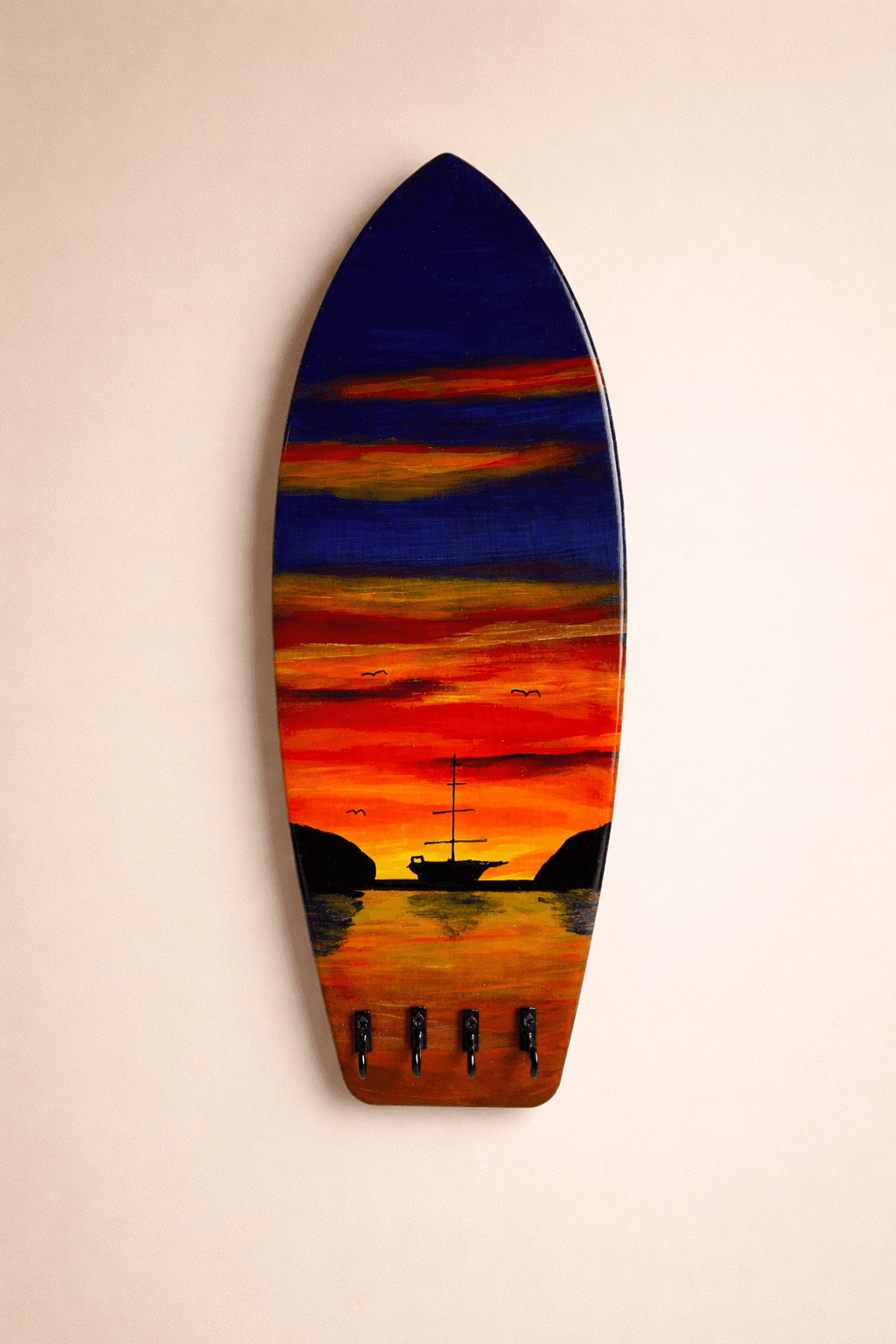 Colgador de llaves tabla de surf · Atardecer
