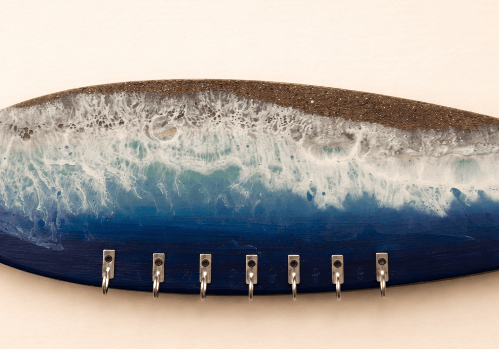 Colgador de Llaves Tabla de Surf | Madera y Resina