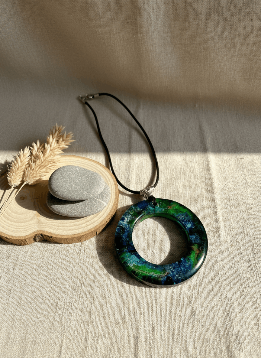 Colgante artesanal “Umbral” – Resina