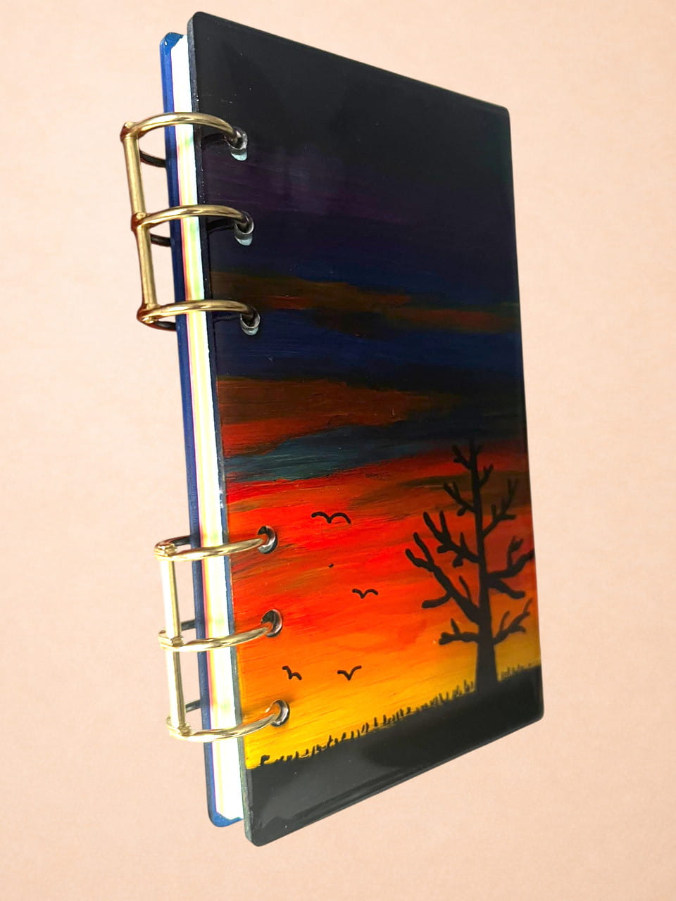 Libreta artística en madera A6 – Atardecer