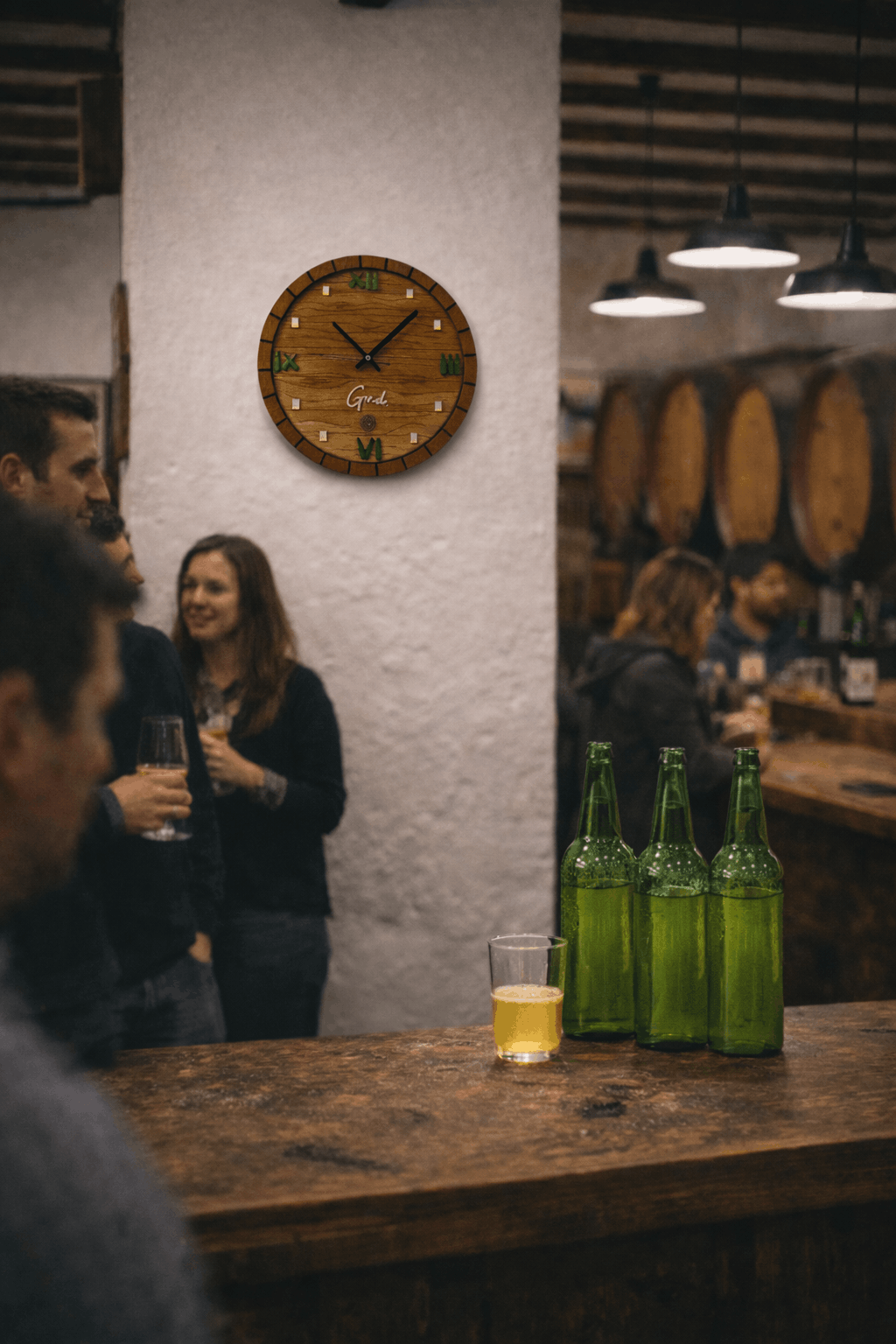 Reloj artesanal barrica de sidra en madera – Pieza única