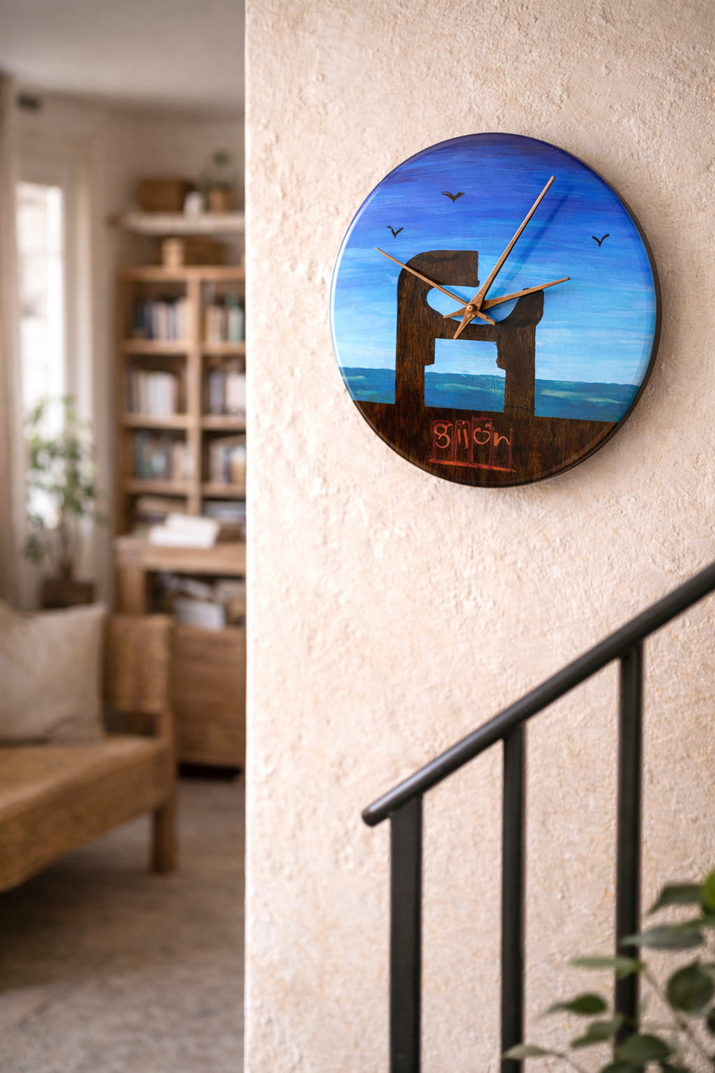 Reloj artesanal de pared “Elogio del Horizonte” – Gijón