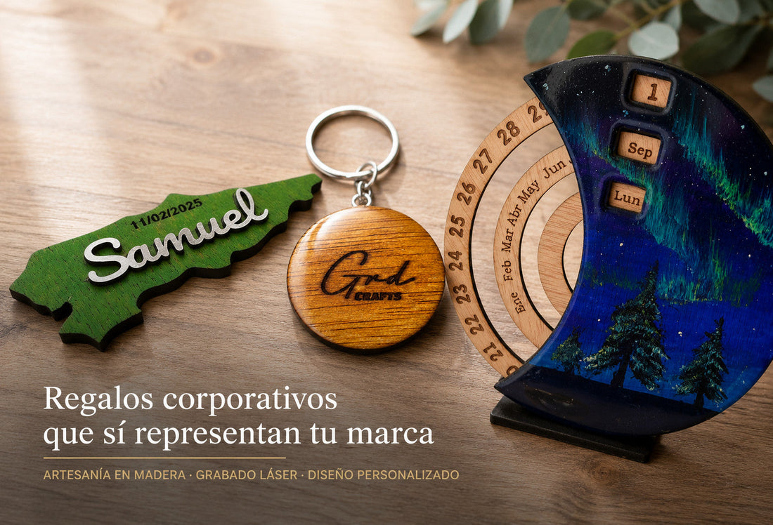 Regalos corporativos en madera: cuando tu marca no puede parecer genérica
