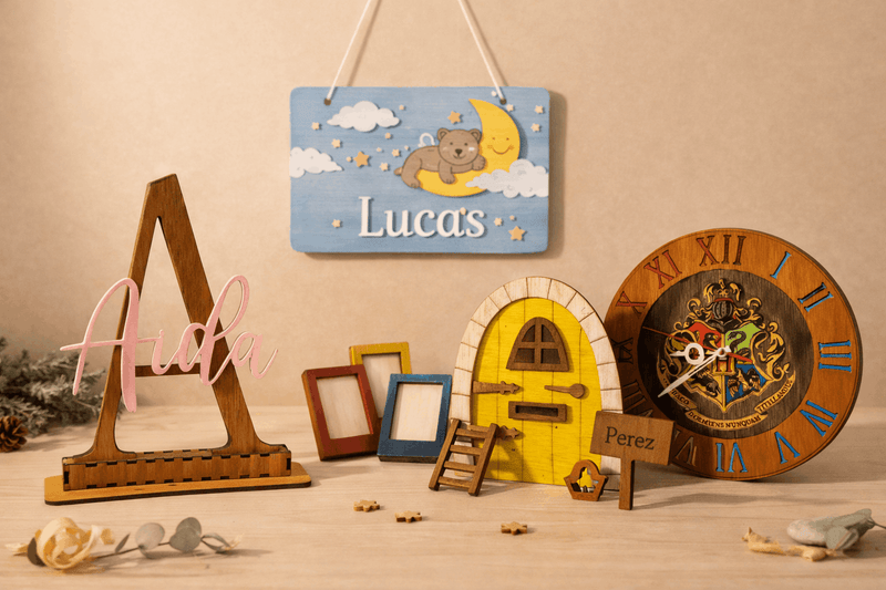 Decoración infantil artesanal en madera