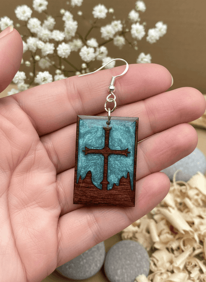 Pendientes artesanales Cruz y Montañas