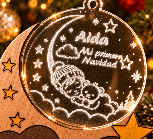 Adorno de Navidad personalizado – Mi primera Navidad | Luna