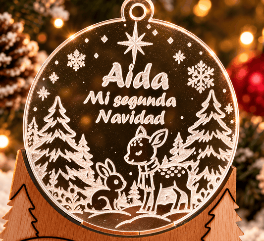 Adorno de Navidad personalizado – Mi primera Navidad | Paisaje Navideño