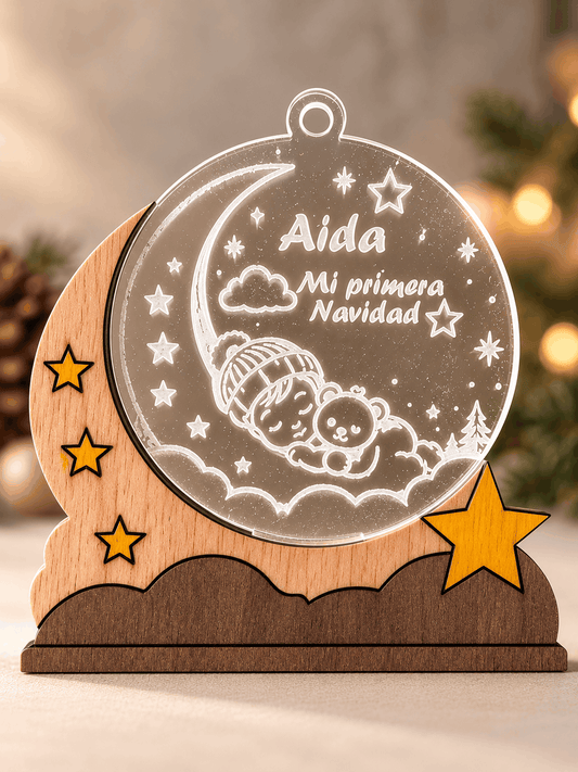 Adorno de Navidad personalizado – Mi primera Navidad | Luna