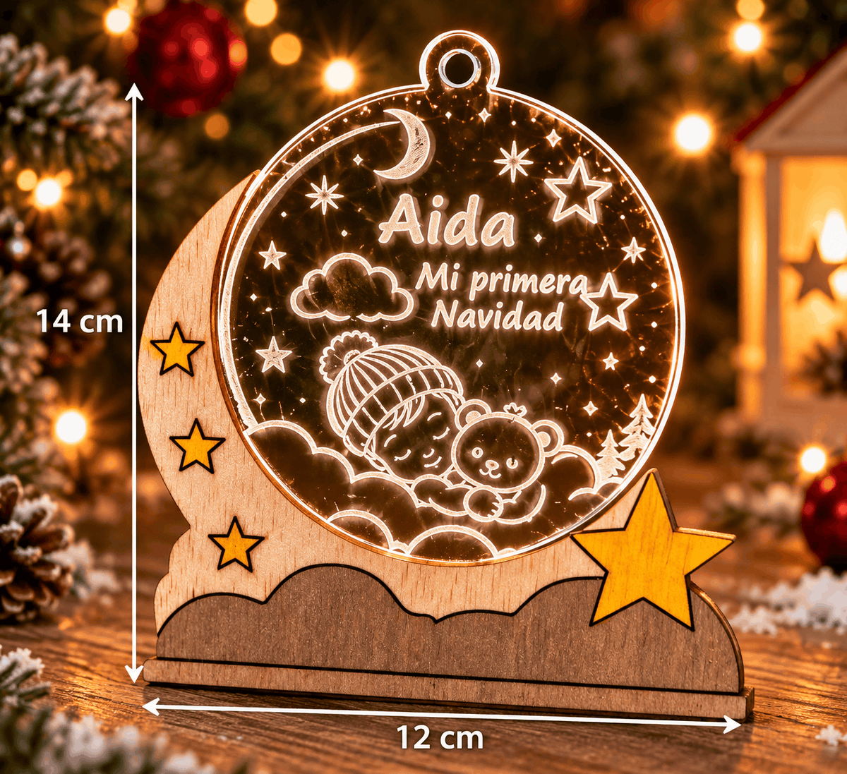Adorno de Navidad personalizado – Mi primera Navidad | Luna