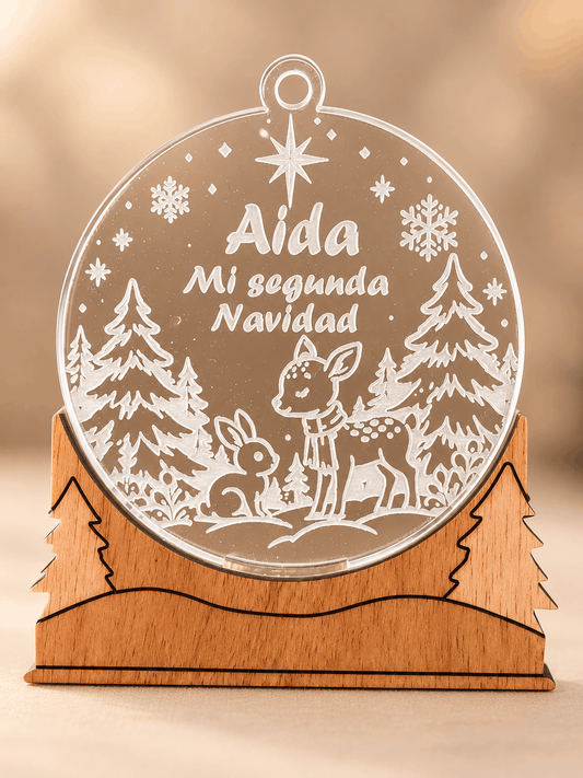 Adorno de Navidad personalizado – Mi primera Navidad | Paisaje Navideño