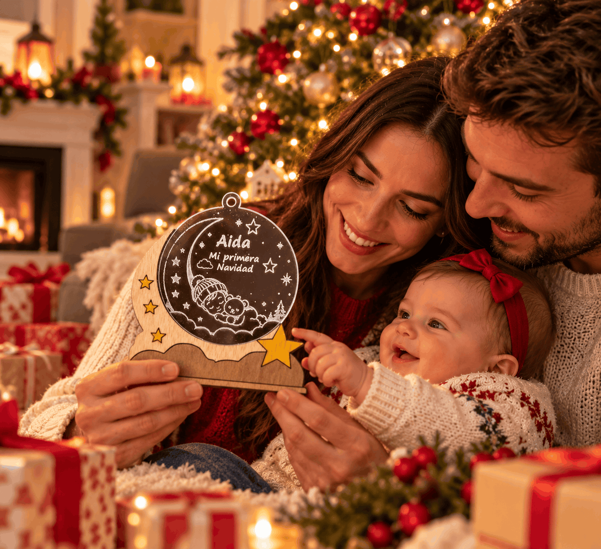 Adorno de Navidad personalizado – Mi primera Navidad | Luna