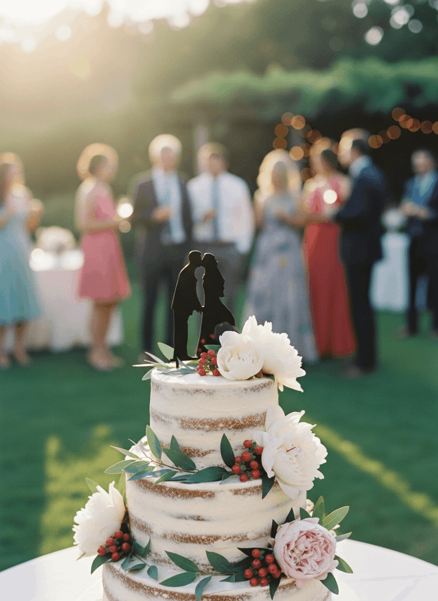 Topper para Tartas de Boda – Pareja Besándose