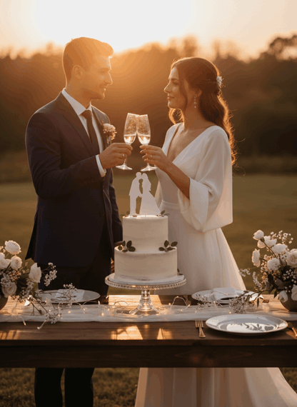 Topper para Tartas de Boda – Pareja Besándose