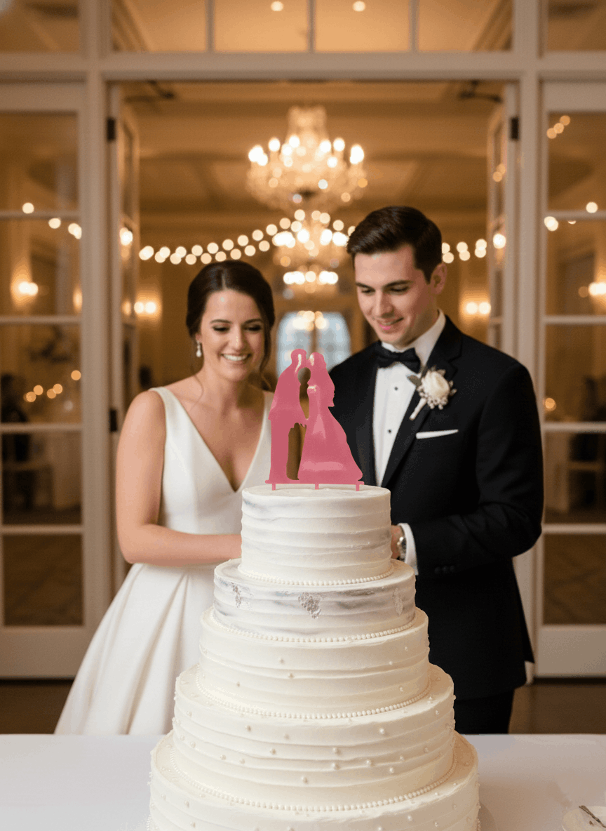 Topper para Tartas de Boda – Pareja Besándose