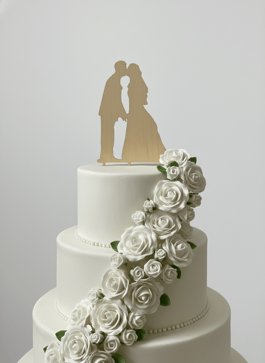 Topper para Tartas de Boda – Pareja Besándose