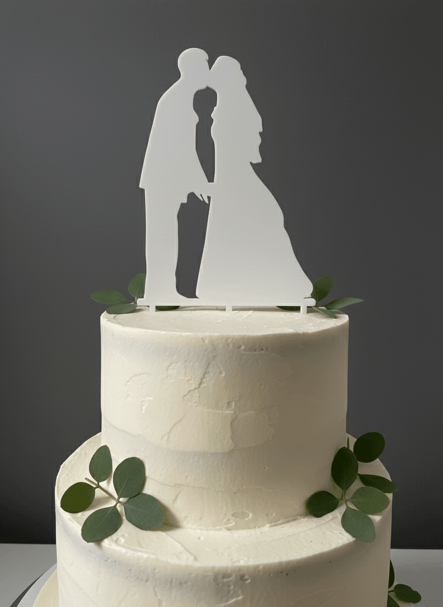 Topper para Tartas de Boda – Pareja Besándose