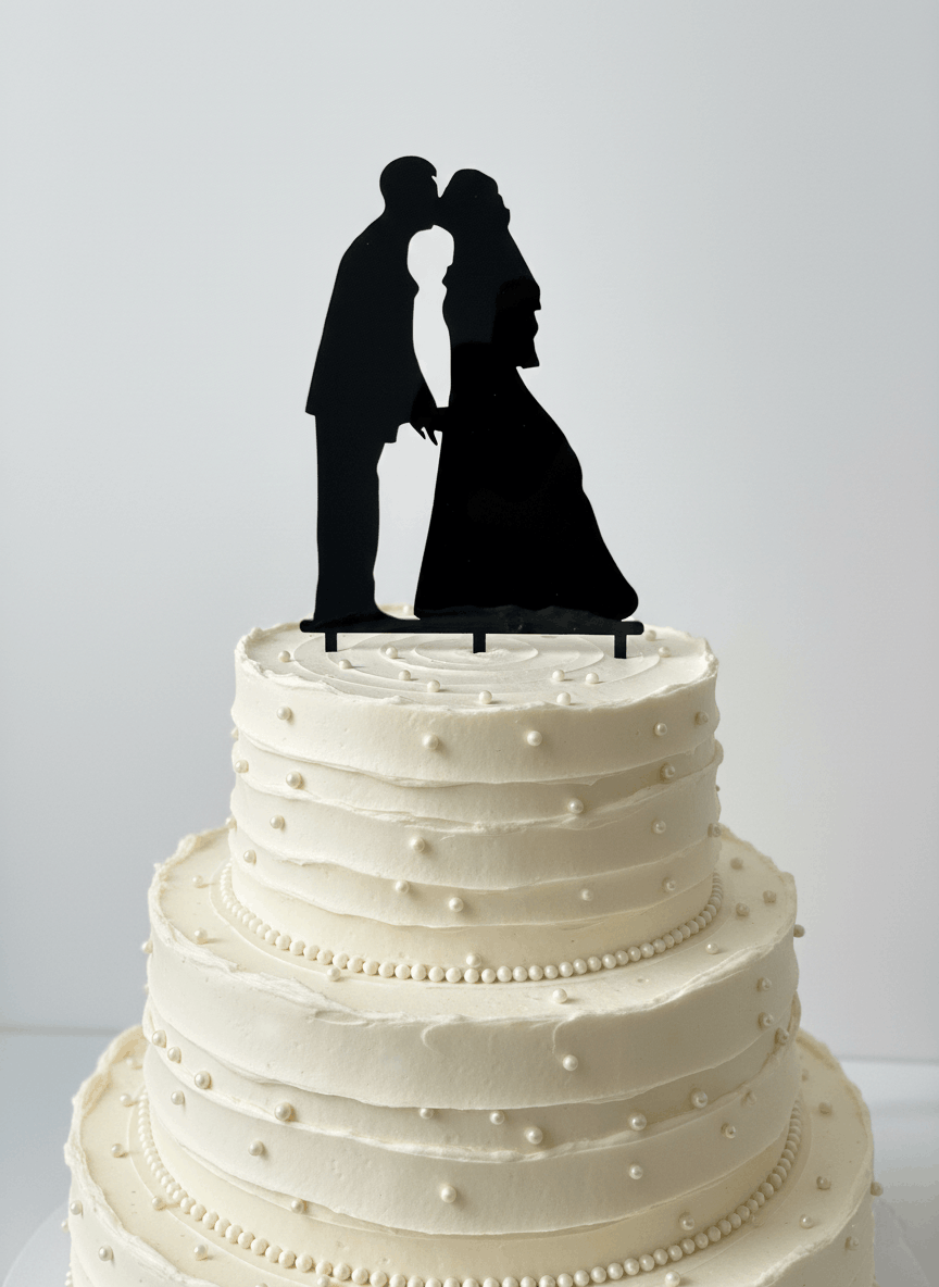 Topper para Tartas de Boda – Pareja Besándose