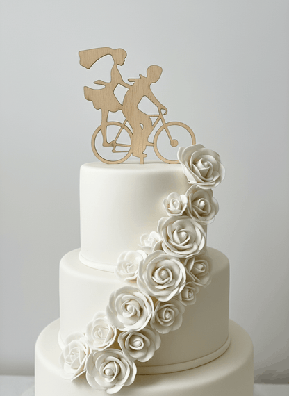 Topper para Tartas de Boda – Pareja en Bicicleta
