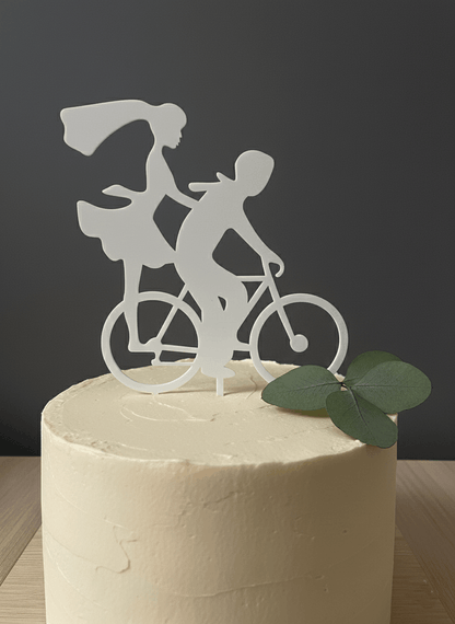 Topper para Tartas de Boda – Pareja en Bicicleta