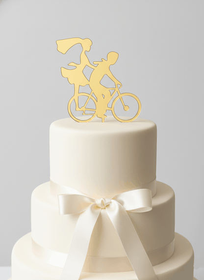 Topper para Tartas de Boda – Pareja en Bicicleta