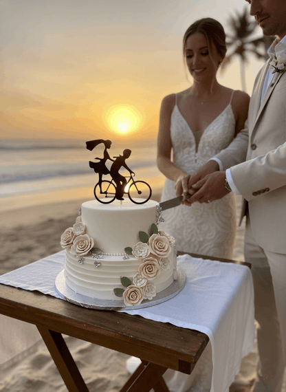 Topper para Tartas de Boda – Pareja en Bicicleta