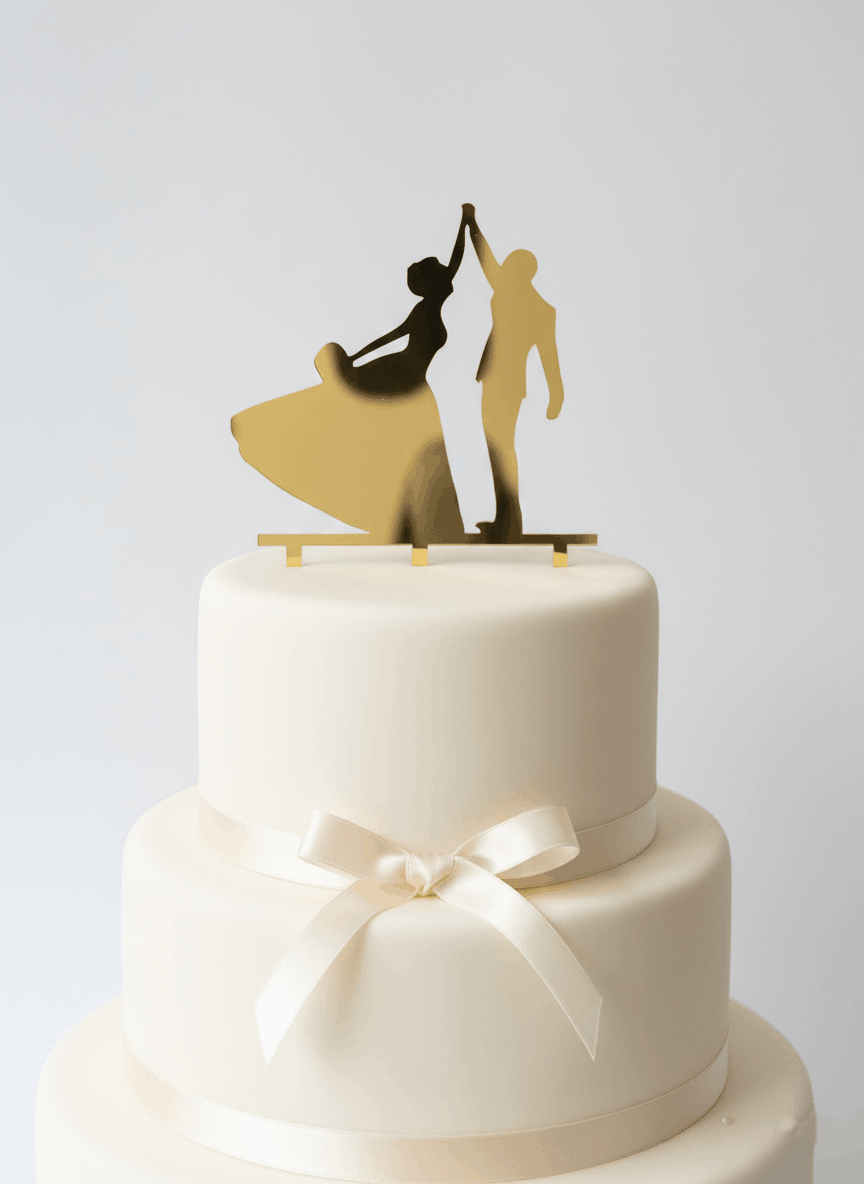 Topper para Tartas de Boda – Pareja Bailando Personalizado