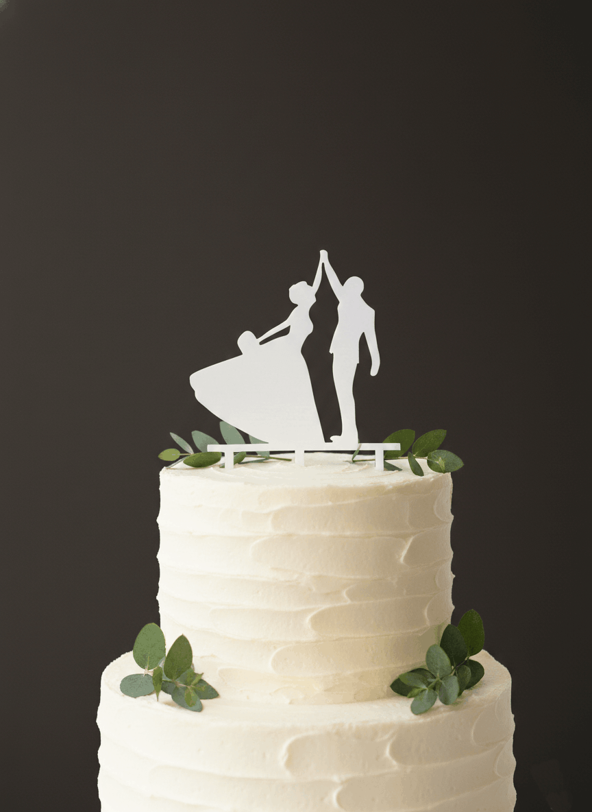Topper para Tartas de Boda – Pareja Bailando Personalizado