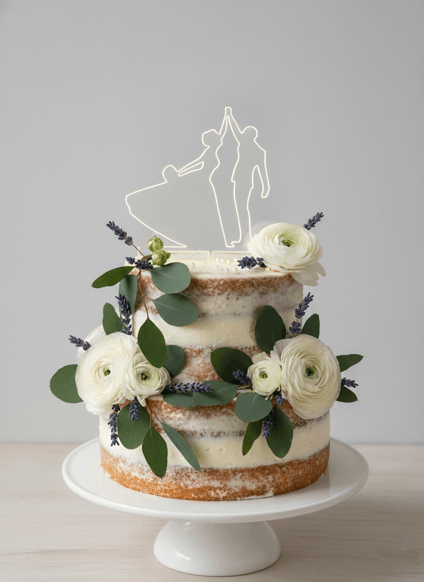 Topper para Tartas de Boda – Pareja Bailando Personalizado