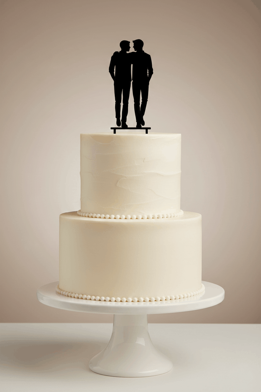 Topper para Tartas de Boda – Dos Novios