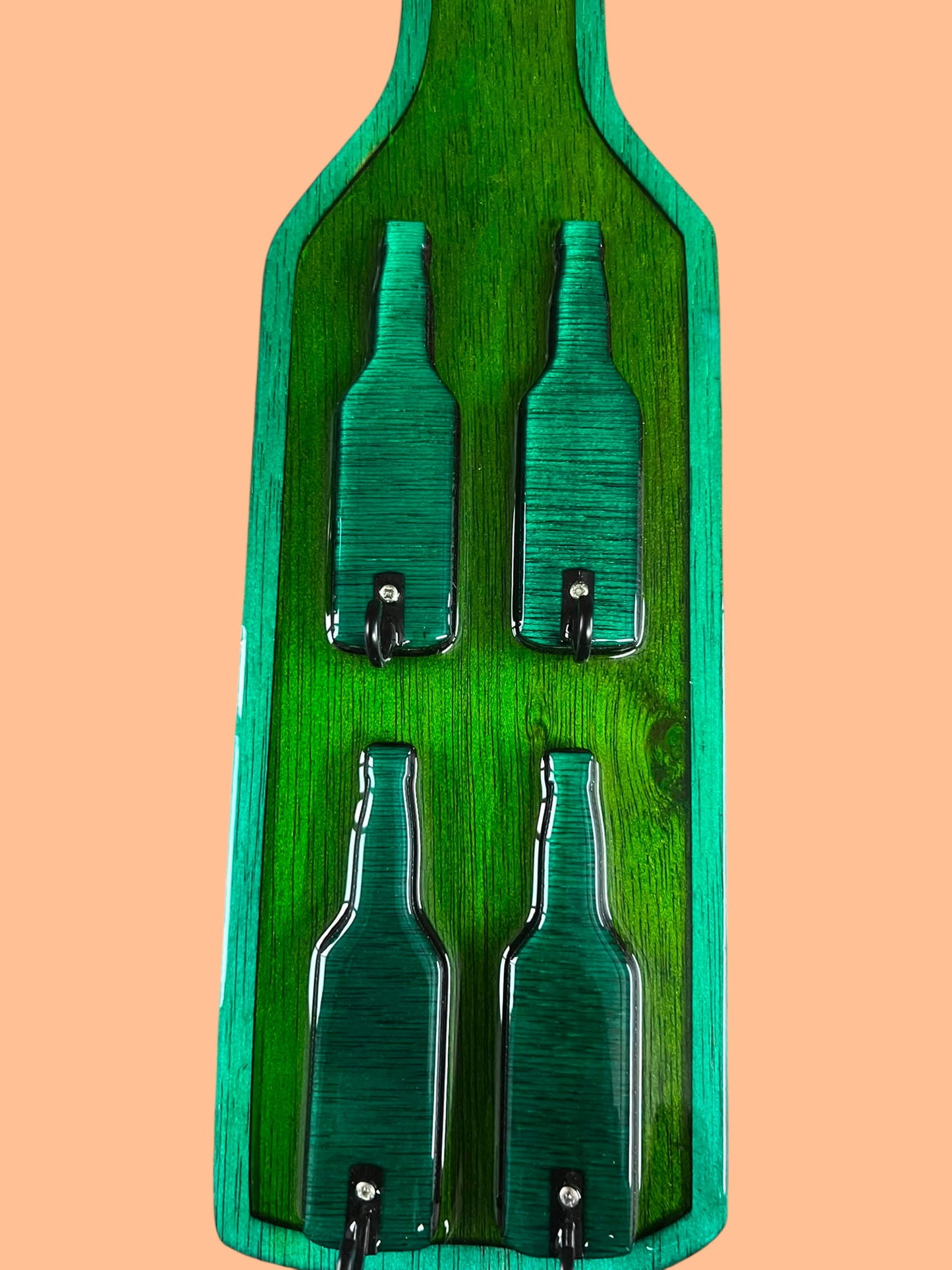 Colgador de Llaves Asturiano Botella de Sidra en Madera y Resina