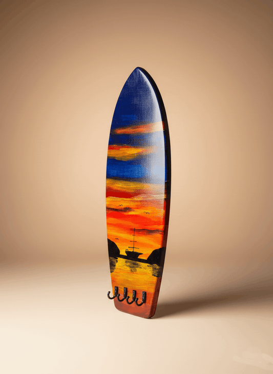 Colgador de llaves tabla de surf · Atardecer