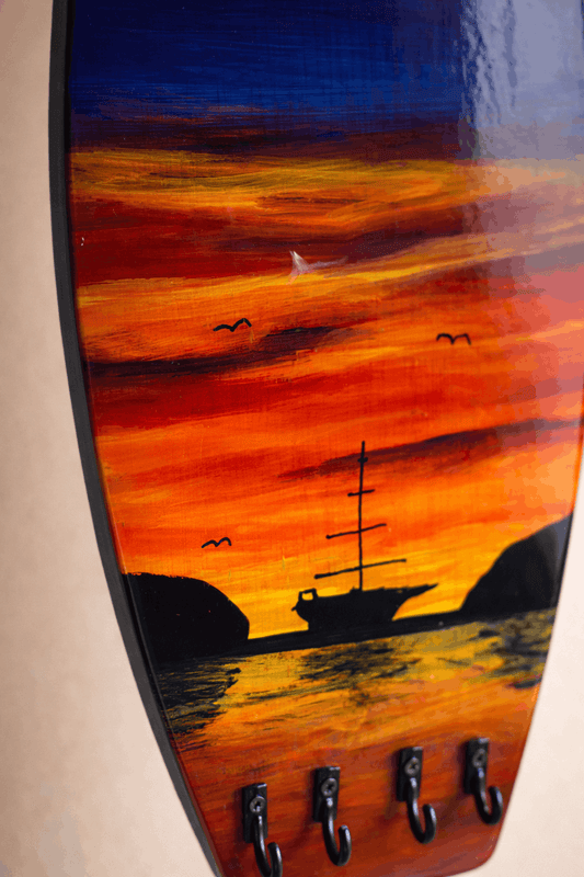 Colgador de llaves tabla de surf · Atardecer