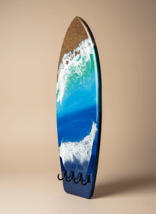 Colgador de llaves tabla de surf pintado a mano