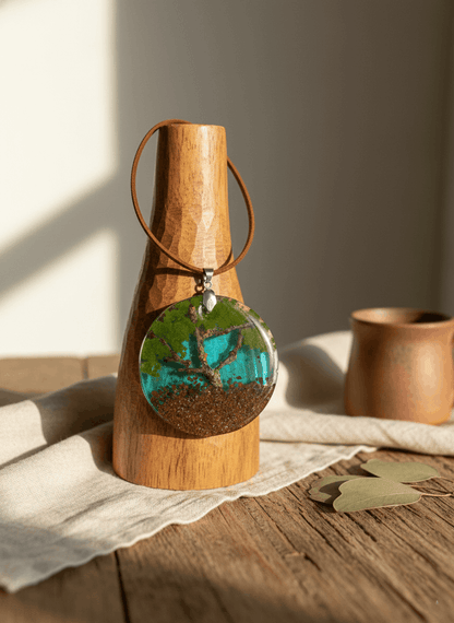 Colgante artesanal “Paisaje interior II” – Resina