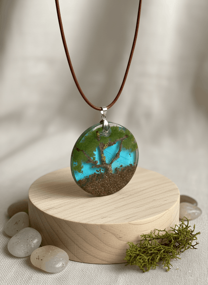 Colgante artesanal “Paisaje interior II” – Resina