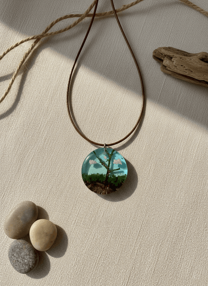 Colgante artesanal “Paisaje interior I” – Resina