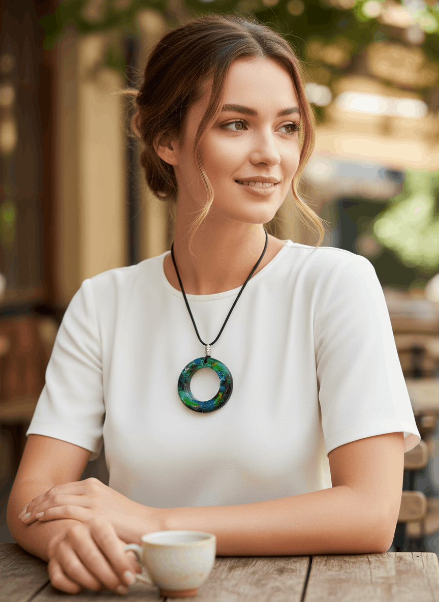 Colgante artesanal “Umbral” – Resina