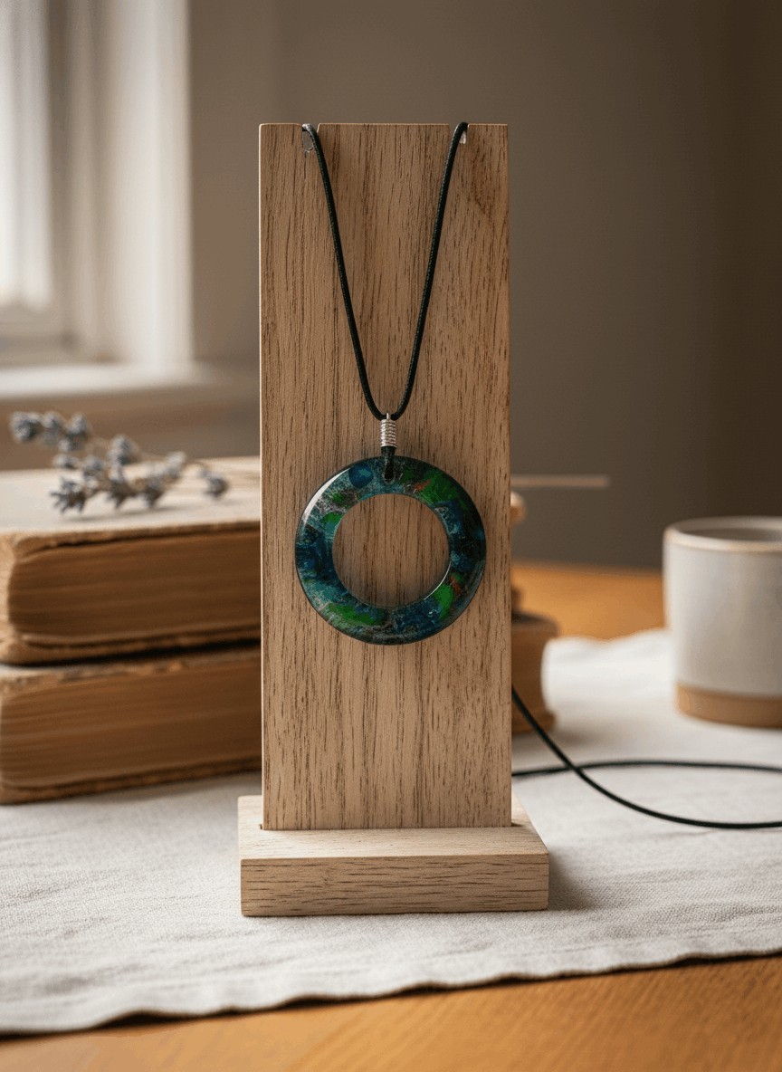 Colgante artesanal “Umbral” – Resina
