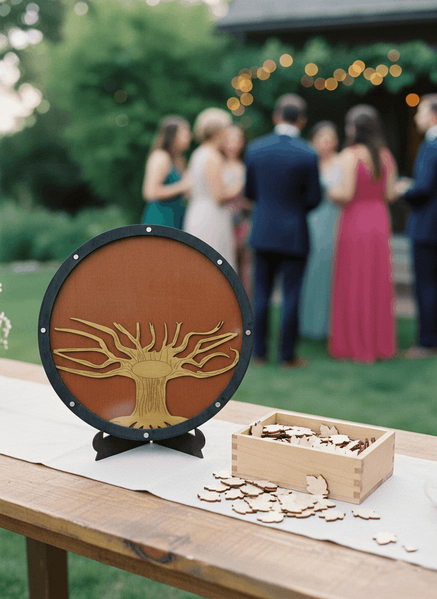 Árbol de los deseos personalizado en madera para bodas
