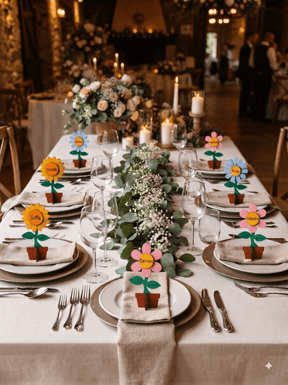 Detalles para invitados y marcasitios personalizados de madera para bodas