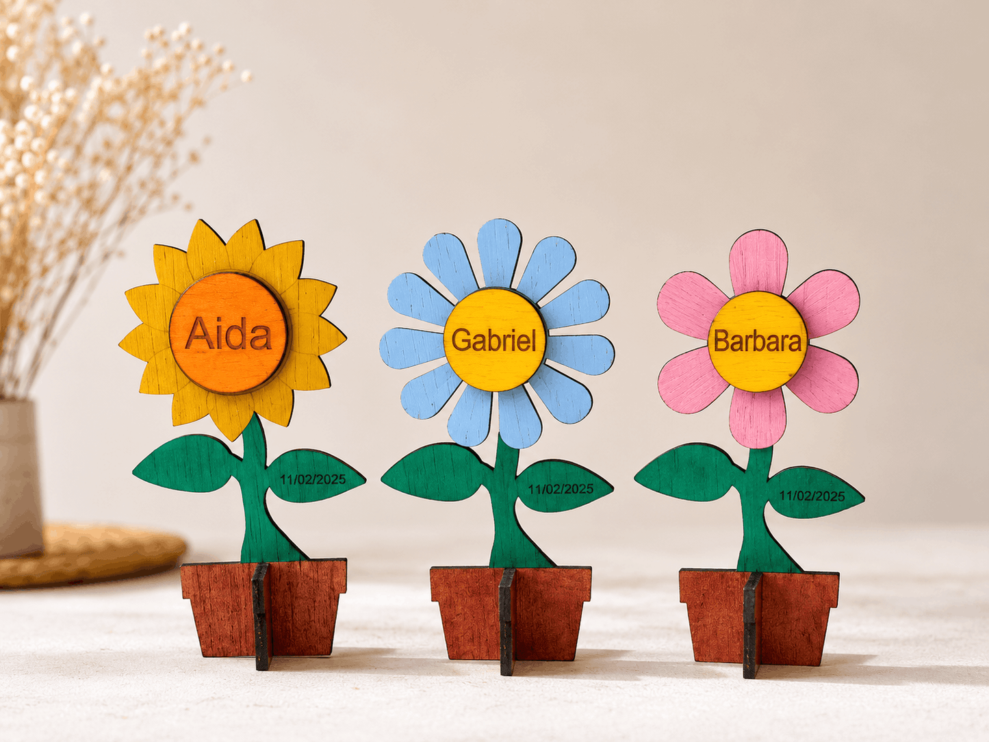 Detalles para invitados y marcasitios personalizados de madera para bodas