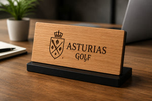 Elementos corporativos personalizados fabricados por GRD Estudio Láser