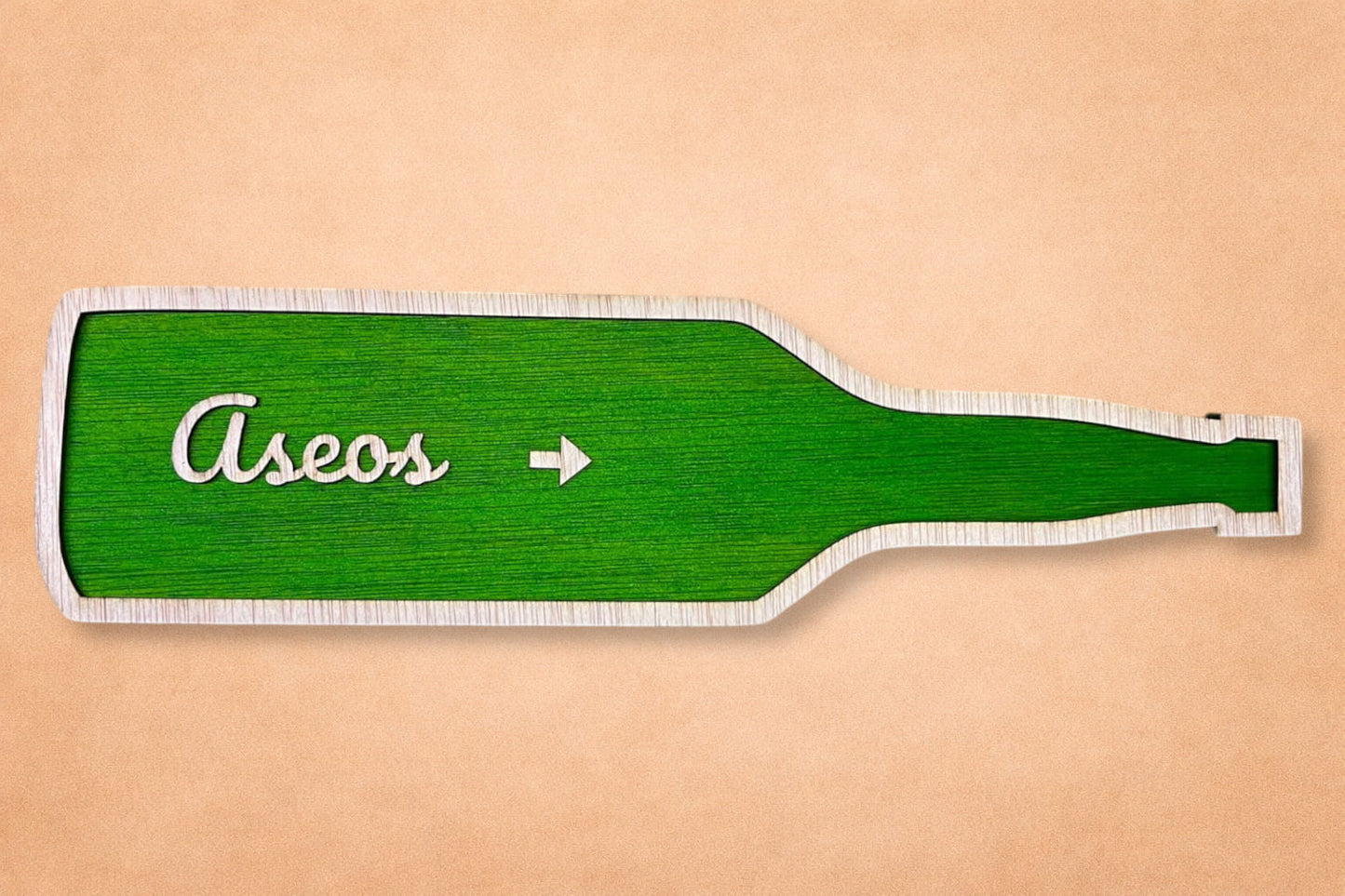 Señal de boda personalizada en madera – Flecha direccional efecto sidra