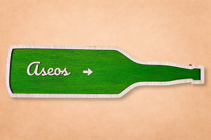 Señal de boda personalizada en madera – Flecha direccional efecto sidra