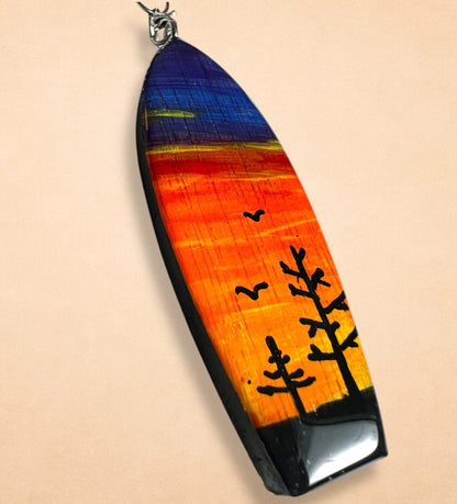 Llavero surf atardecer · Bosque
