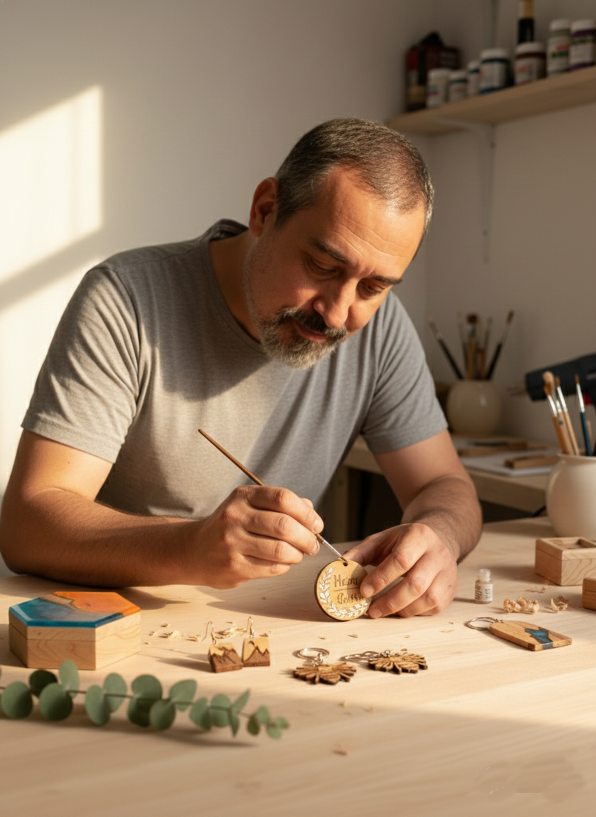 Trabajo artesanal y personalización a mano en el taller de GRD Crafts en Asturias
